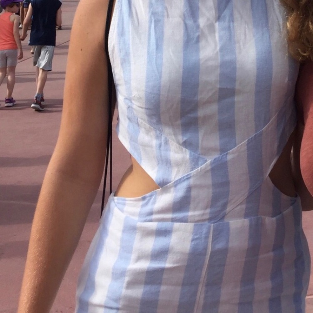 Oliviaceous striped romper! Cut out and open back